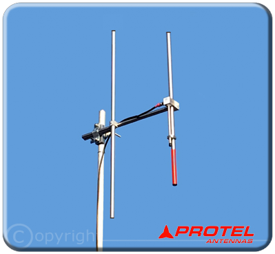 antena Yagi direccional 2 elementos 150-300MHz - Protel Antena Kit