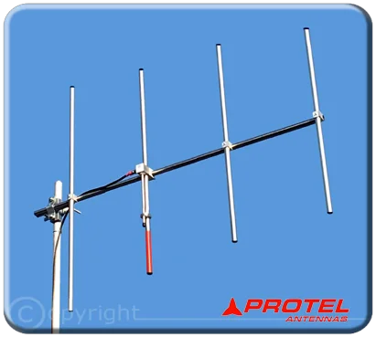 antena Yagi direccional 4 elementos 150-300MHz - Protel Antena Kit