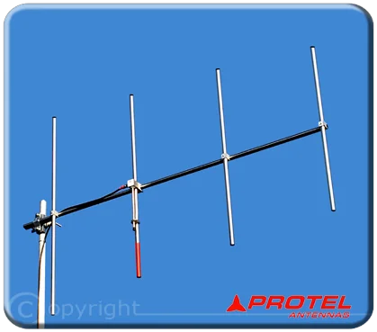 antena Yagi direccional 4 elementos 108-150MHz - Protel Antena Kit